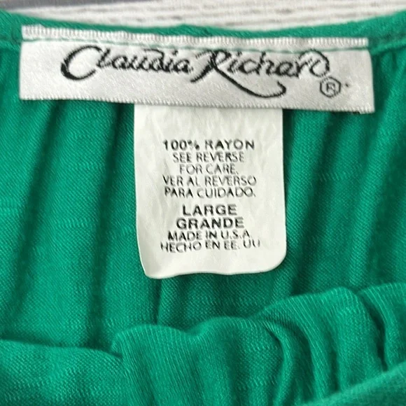 Claudia Richard Kelly Green Solid Knit Top - Picture 2 of 4